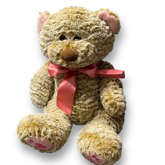 Animal Adventure Teddy Bear Plush Stuffed Animal 12" Ribbons Nursery Twins Lot 2 - Picture 8 of 14